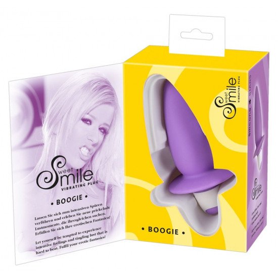 Фиолетовая анальная вибровтулка Smile - 10 см.