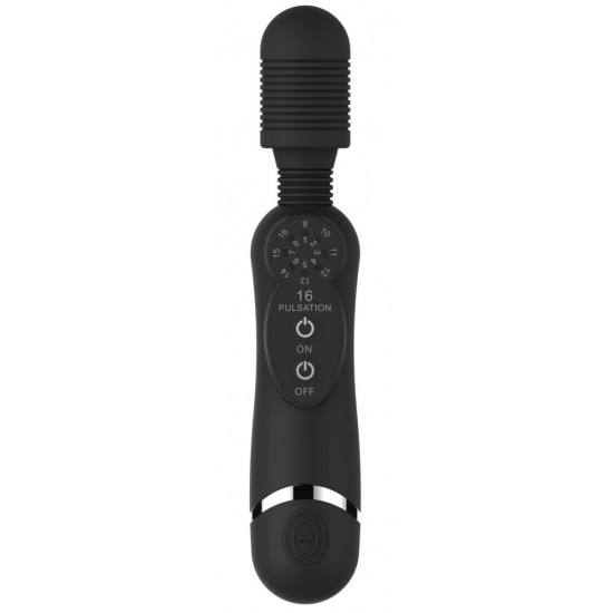 Черный универсальный массажер Silicone Massage Wand - 20 см.