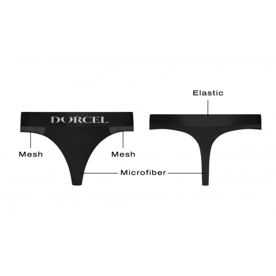 Черные трусики для ношения клиторального стимулятора Panty Lover - size XL