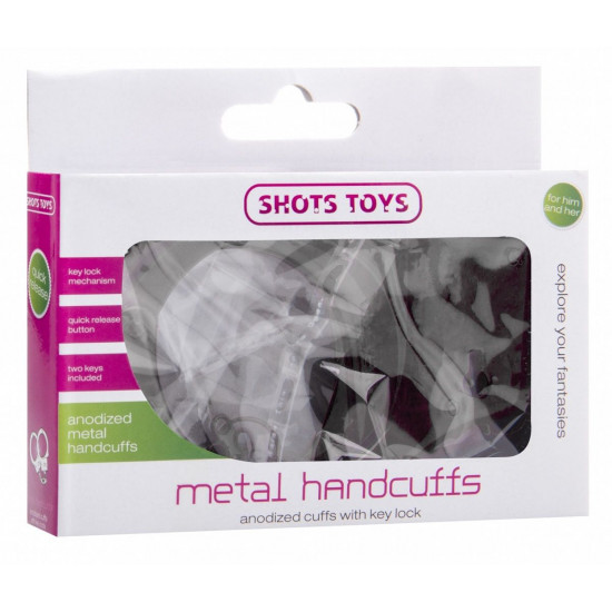 Чёрные металлические наручники SHOTS TOYS Black