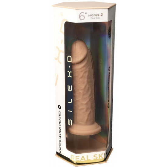 Телесный фаллоимитатор SILEXD Model 2 Premium Real Skin - 15,4 см.