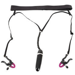 Женские вибростринги с зажимами для половых губ Spreader String with Vibrator
