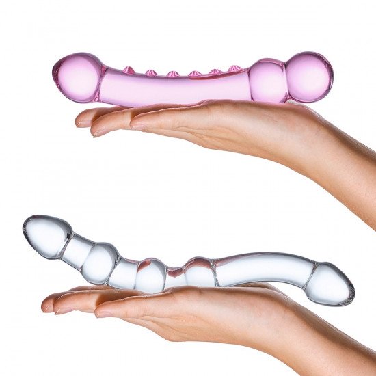 Набор из 2 стеклянных двухголовых фаллоимитаторов Pleasure Set