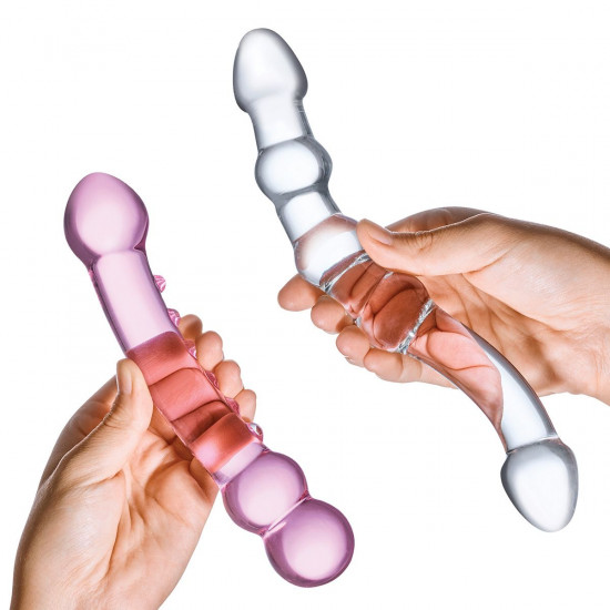 Набор из 2 стеклянных двухголовых фаллоимитаторов Pleasure Set