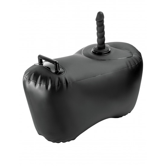 Черное надувное кресло с платформой для фиксации дилдо Body Dock Inflatable Love Seat