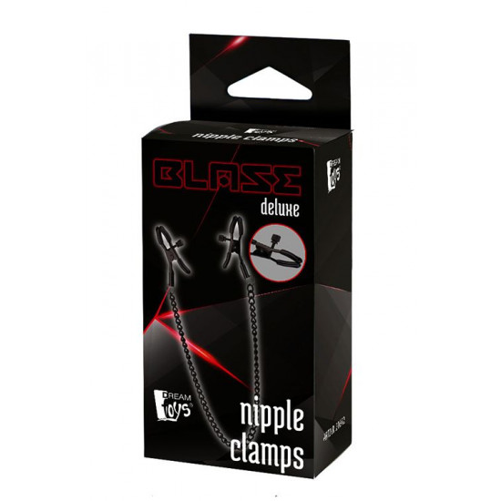 Черные зажимы на соски на цепочке Deluxe Nipple Clamps