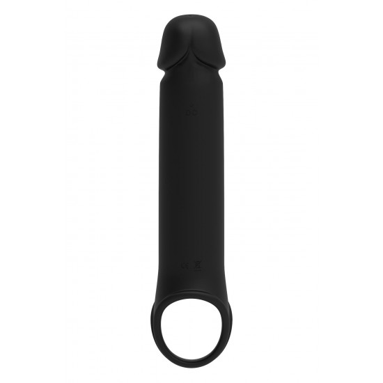 Черная насадка-удлинитель с вибрацией Vibrating Extender With Remote