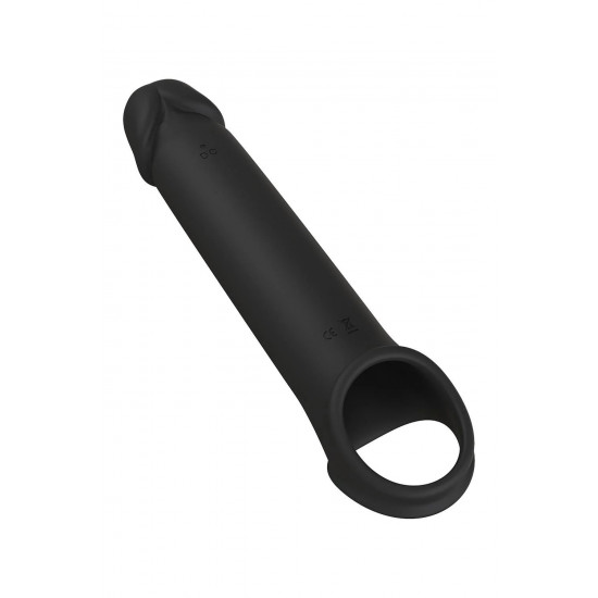 Черная насадка-удлинитель с вибрацией Vibrating Extender With Remote