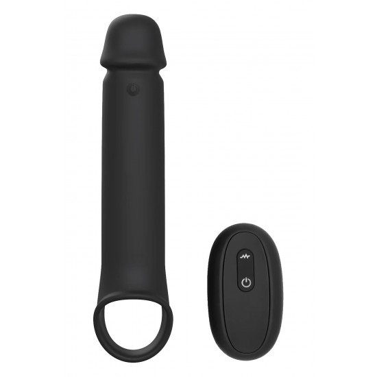 Черная насадка-удлинитель с вибрацией Vibrating Extender With Remote