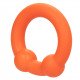 Оранжевое эрекционное кольцо Liquid Silicone Dual Ball Ring