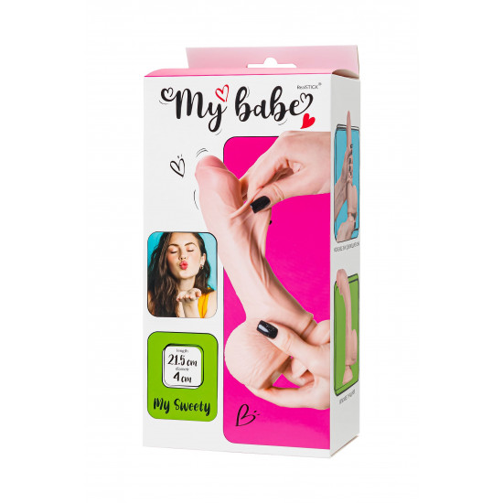 Телесный реалистичный фаллоимитатор My Sweety - 21,5 см.