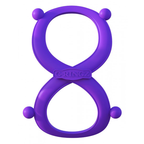Фиолетовое эрекционное кольцо на пенис и мошонку Infinity Ring