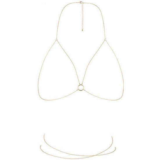 Золотистая упряжь-цепочка Magnifique Bra Chain