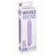 Фиолетовый ребристый мини-вибратор NEON WICKED WAND PURPLE - 11,4 см.