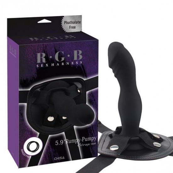 Черный страпон Rumpy-pumpy Strap-On - 15 см. Черный страпон Rumpy-pumpy Strap-On - 15 см.