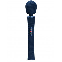 Синий жезловый вибромассажер Vim Vibrating Wand - 31,3 см.