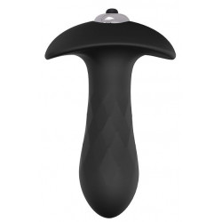 Черная анальная вибровтулка Single Speed Diamond Plug - 10 см.