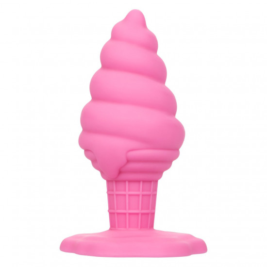 Розовая анальная пробка в виде мороженого Yum Bum Ice Cream Cone Butt Plug - 9,5 см.