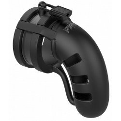 Черный мужской пояс верности Silicone Cage Ballsplitter Model 19 Chastity 4.5 