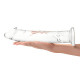 Большой стеклянный стимулятор 12’’ Glass Dildo With Veins   Flat Base - 28 см.