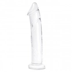Большой стеклянный стимулятор 12’’ Glass Dildo With Veins   Flat Base - 28 см.
