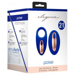 Синее эрекционное виброкольцо Poise с пультом Синее эрекционное виброкольцо Poise с пультом