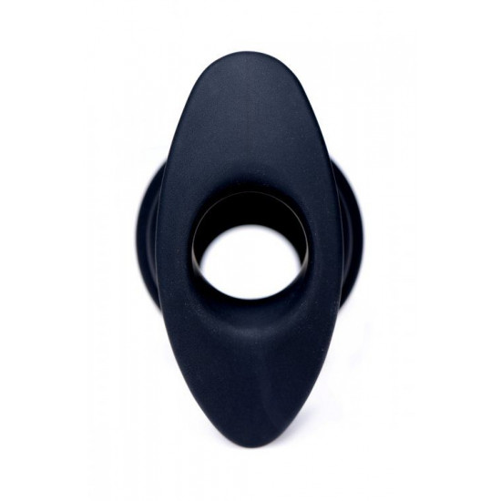 Малая черная анальная пробка Hive Ass Tunnel Silicone Ribbed Hollow Anal Plug Small - 6,86 см.