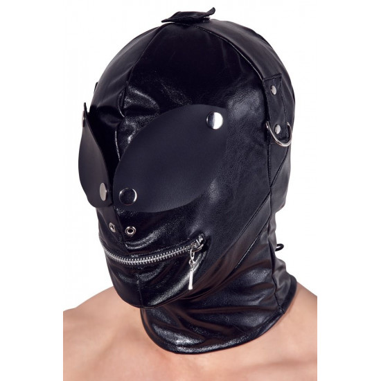 Маска на голову с отверстиями для глаз и рта Imitation Leather Mask