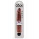 Коричневый вибратор-реалистик 10  Vibrating Stiffy - 30,5 см.