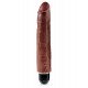 Коричневый вибратор-реалистик 10  Vibrating Stiffy - 30,5 см.