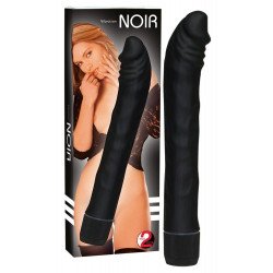Чёрный вибромассажер-реалистик Rouge   Noir - 19 см.