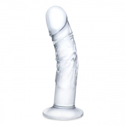 Стеклянный фаллоимитатор из стекла 7’’ Curved Realistic Glass Dildo With Veins - 15,9 см.