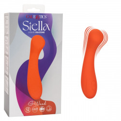 Оранжевый вибромассажер Liquid Silicone G-Wand - 15,25 см.