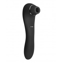 Черный стимулятор Smoooch Clitoral Suction   Vibration - 18,6 см.