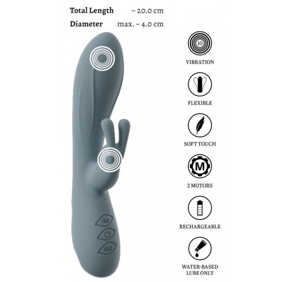 Силиконовый вибратор-кролик VELINA Rabbit Vibrator - 20 см.