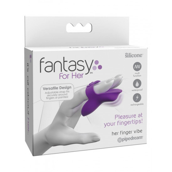 Фиолетовая вибронасадка на пальцы Finger Vibe