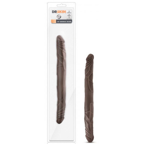 Коричневый двусторонний фаллоимитатор 14 Inch Double Dildo - 35 см.