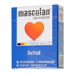 Презервативы с пупырышками Masculan Dotted - 3 шт.