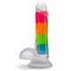 Яркий люминесцентный фаллоимитатор Rainbow Rave - 16,5 см.