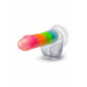 Яркий люминесцентный фаллоимитатор Rainbow Rave - 16,5 см.