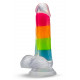 Яркий люминесцентный фаллоимитатор Rainbow Rave - 16,5 см.