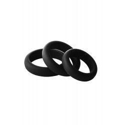 Набор из 3 черных эрекционных колец Smooth Silicone Cockring Pack