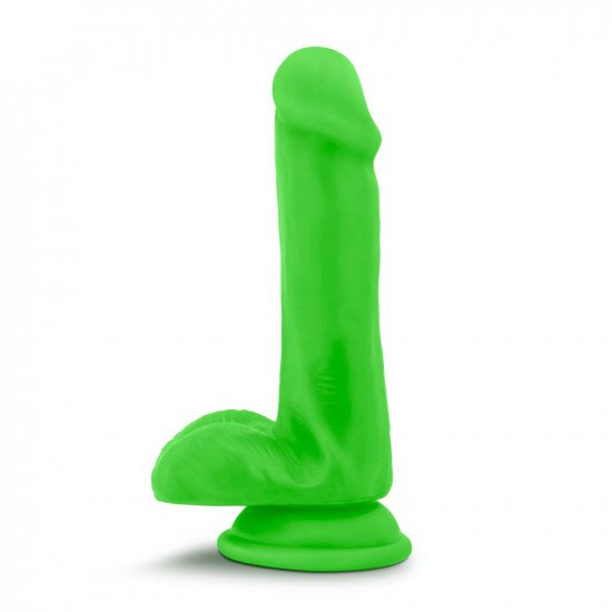 Зеленый реалистичный фаллоимитатор на присоске NEO 6INCH DUAL DENSITY COCK - 15,2 см.