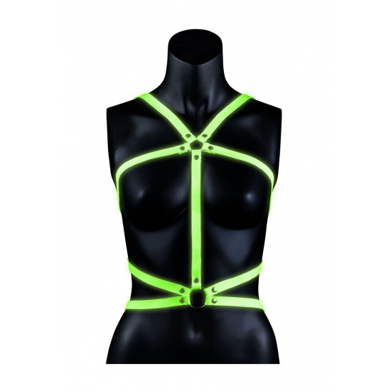 Портупея Body Harness с неоновым эффектом - размер S-M