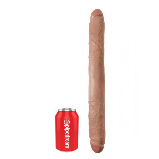 Кофейный двусторонний фаллоимитатор 16  Thick Double Dildo - 40,6 см.