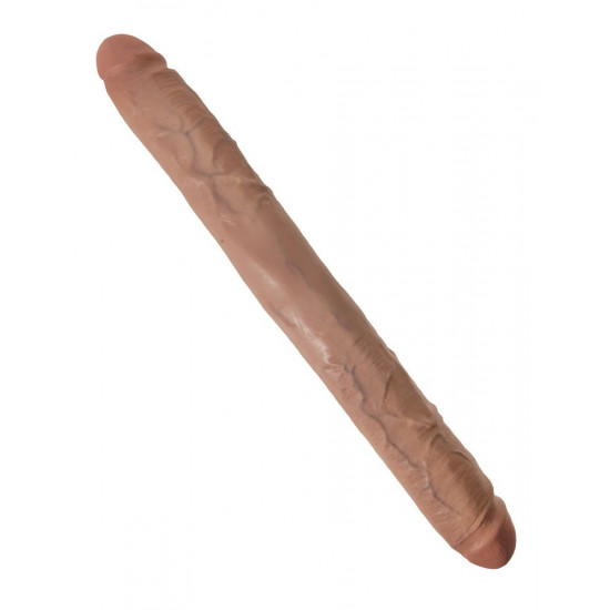 Кофейный двусторонний фаллоимитатор 16  Thick Double Dildo - 40,6 см.