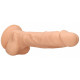 Телесный фаллоимитатор Silicone Dildo With Balls - 22,8 см.