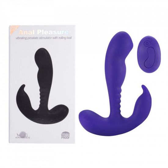Фиолетовый стимулятор простаты Remote Control Prostate Stimulator with Rolling Ball - 13,3 см.