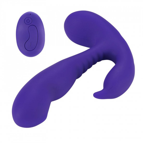 Фиолетовый стимулятор простаты Remote Control Prostate Stimulator with Rolling Ball - 13,3 см.