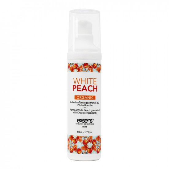 Разогревающее массажное масло Gourmet White Peach Organic с органическими ингредиентами - 50 мл.